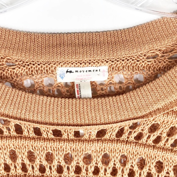 Free People Movement Keenan Sweater XS Pink Knit Crew Neck Long Sleeve 264 - Picture 9 of 9